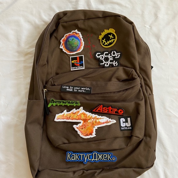 Travis Scott Cactus Jack Backpack With Patch Set Brown — Kick Game